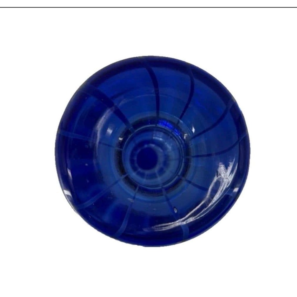 Vintage Cobalt Blue Bottle Vase Candle Holder Handblown Glass Italian Swirl 10" - Picture 4 of 7